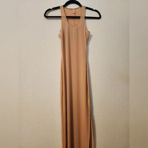 SKIMS Tan Swim Coverup with Minimalist Design